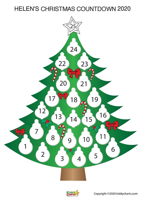 Printable Countdown Christmas Calendar Kiddycharts