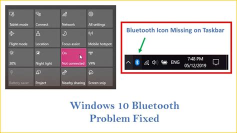 Bluetooth Icon Not Showing Or Missing On Taskbar Windows 10 Help
