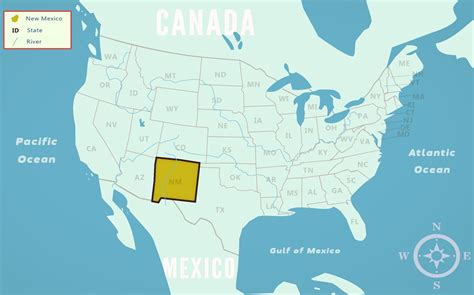 The most common new mexico usa map material is cotton. New Mexico (NM) State Information