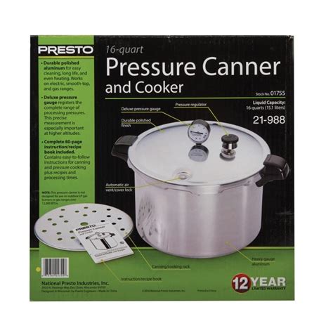 Presto 16 Qt Aluminum Pressure Canner And Cooker By Presto At Fleet Farm