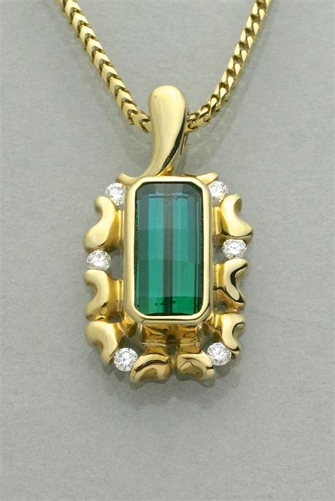 Green Blue Tourmaline And Diamond Pendant By Glenn Dizon Designs