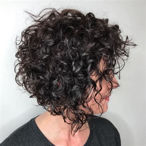 Short Razored Bob For Curly Hair Curly Inverted Bob Inverted Bob