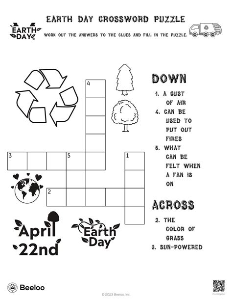 Earth Day Themed Crossword Puzzles • Beeloo Printables