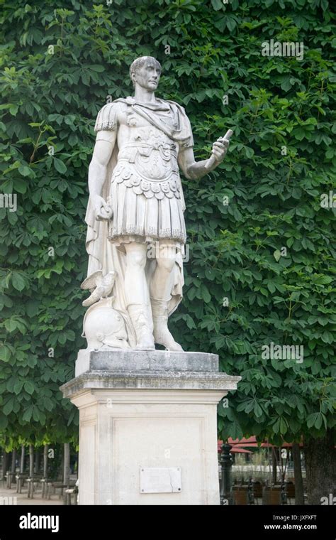 Statue Of Gaius Julius Caesar Roman Emperor In The Jardin Des