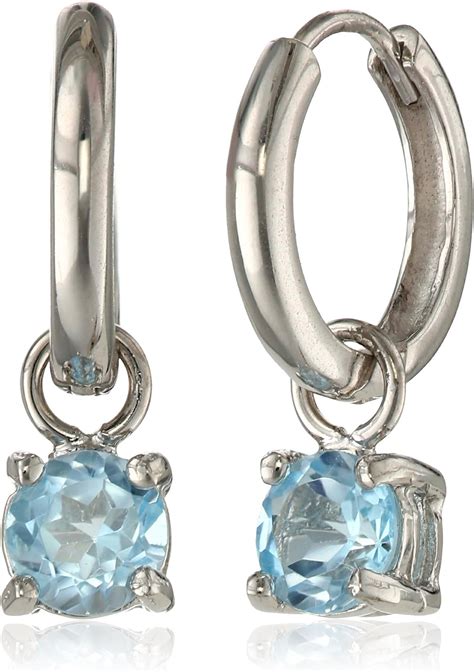 Amazon Com Sterling Silver Multi Gemstone Interchangable Hoop Earrings