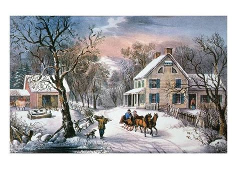 Homestead Winter 1868 Giclee Print Currier And Ives
