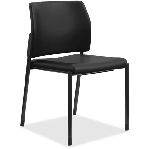 Honsgs6nbur10b Hon Accommodate Guest Chair Armless Black Vinyl Seat