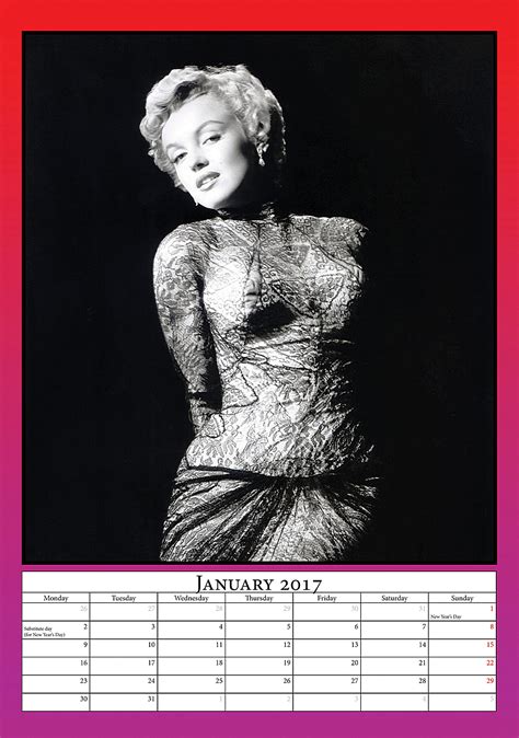 Marilyn Monroe Calendar Photo Printable Calendar