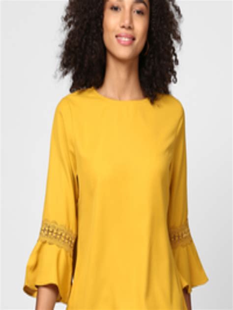 Buy Harpa Women Mustard Yellow Solid Top Tops For Women 6792061 Myntra