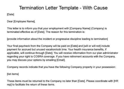 Termination Letter What To Include And When To Use Free Templates