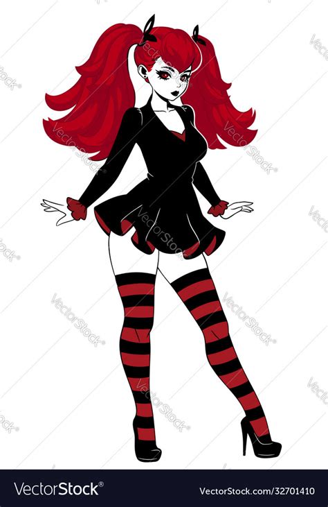 beautiful gothic doll in cartoon style royalty free vector