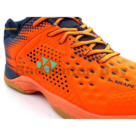 Yonex Bubble Out Vibrant Orange Badminton Shoes In Court With Tru