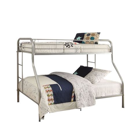 Acme Furniture Tritan Twin Xl Over Queen Bunk Bed In Silver
