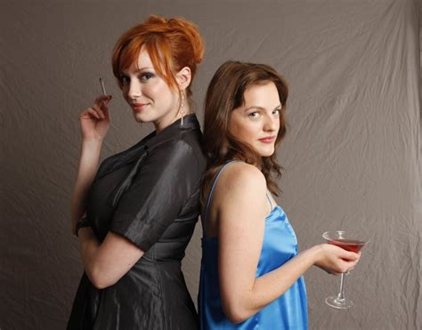 double trouble christina hendricks and elizabeth moss from mad men christina hendricks