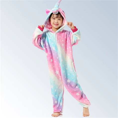 Kigurumi Unicorn Childrens Pajamas Animal Onesie Kids Costume Stitch