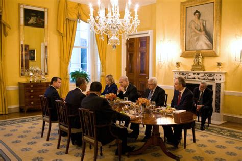Rugs can help protect your floor from damage as well as absorb sounds. Family Dining Room - White House Museum