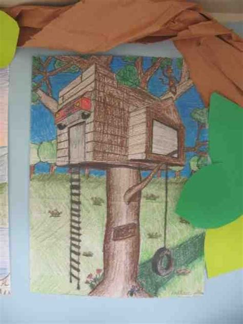 Create Art With Me 8th Grade 2 Point Perspective Dream Tree Houses