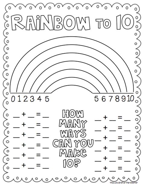 Rainbow To 10 Freebie A Cupcake For The Teacher