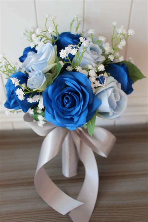Remember if you do buy silk flowers you can sell yours on those sites as well, or use them to decorate your house. Royal Blue, Light Blue and White Silk Wedding Flowers ...