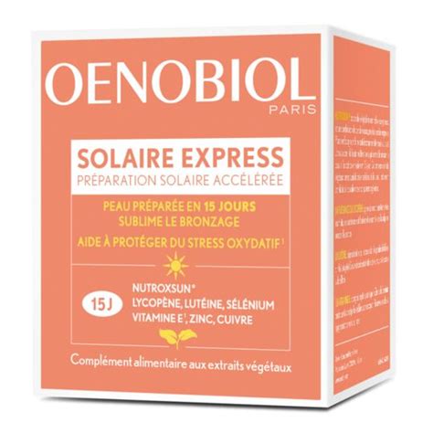 Complément Alimentaire Solaire Express Oenobiol La Boîte De 15