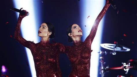 Australian Duo The Veronicas Perform Topless Live At The Arias Stuff