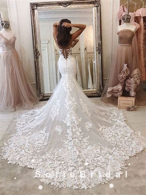 Sofiebridal Sexy Mermaid Sweetheart Lace Sweep Train Wedding Dresses In 2022 Wedding Dresses