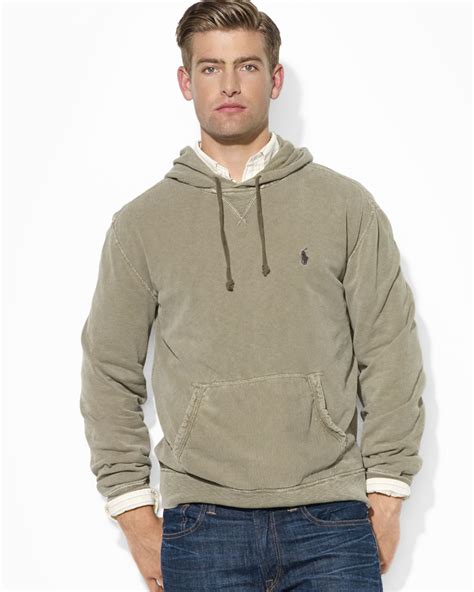 Lyst Ralph Lauren Polo Patina French Terry Pullover Hoodie In Natural