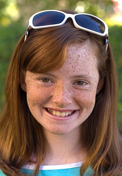 60 Freckle Face Redhead Girl Outdoors Smiling Happy Pre Adolescent