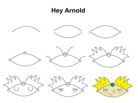 How To Draw Hey Arnold Step By Step At How To Draw
