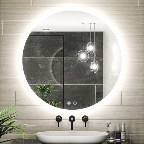 Buy Keonjinn Led Round Bathroom Mirror 28 Inch Circle Lighted Bathroom