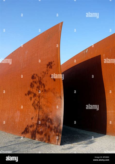 Richard Serra Sculpture With Shadows Olympic Sculpture Park Seattle