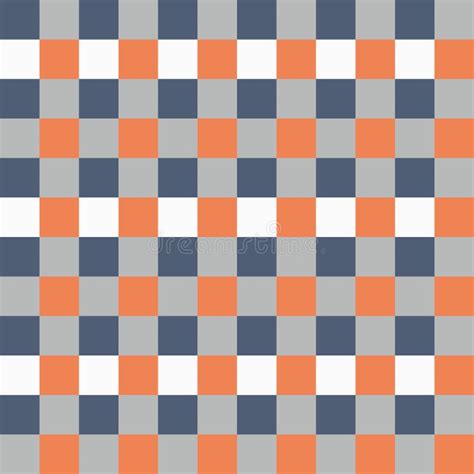 White Gray Orange Seamless French Checkered Pattern Colorful Fabric