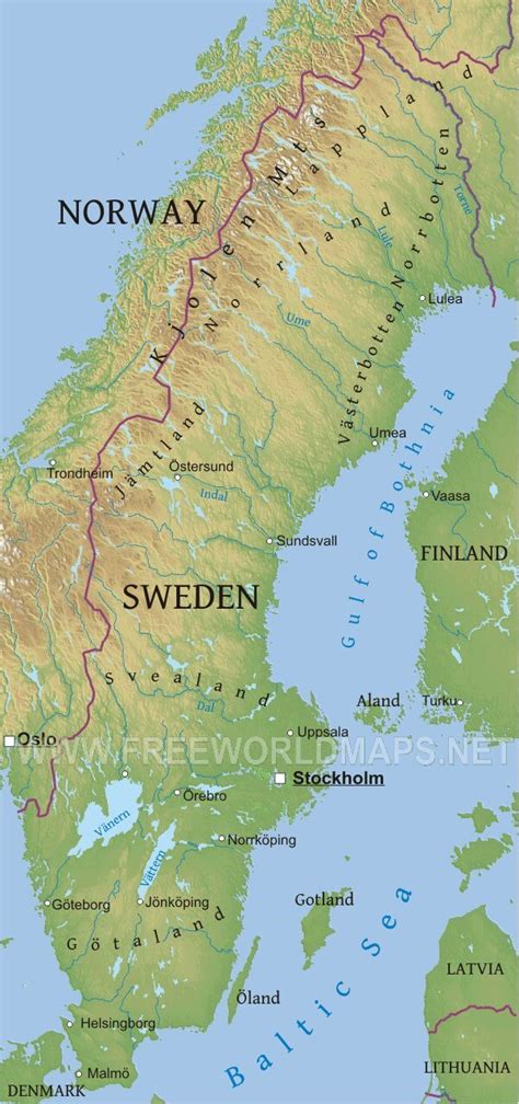 Sweden is bordered by if you are interested in sweden and the geography of europe our large laminated map of europe might. Sweden Physical Map