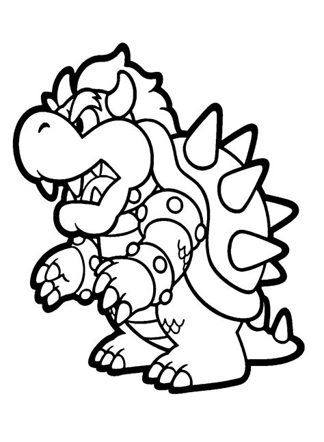 Bowser Coloring Pages Free Printable Coloring Pages
