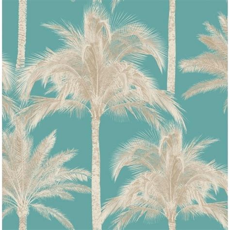 Fine Decor Miami Palm Tree Wallpaper Teal Fd40906