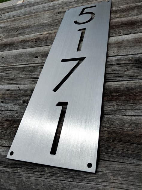Estes Stainless Steel Vertical Metal Address Plaque House Etsy