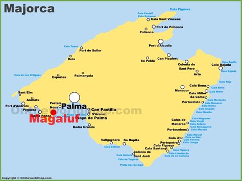 Magaluf Location On The Majorca Map Ontheworldmap Com