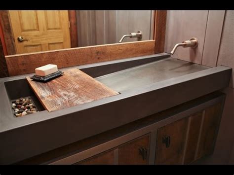 Shop bathroom sinks and more at the home depot. Concrete Trough Sink and Floating Vanity Ideas - YouTube