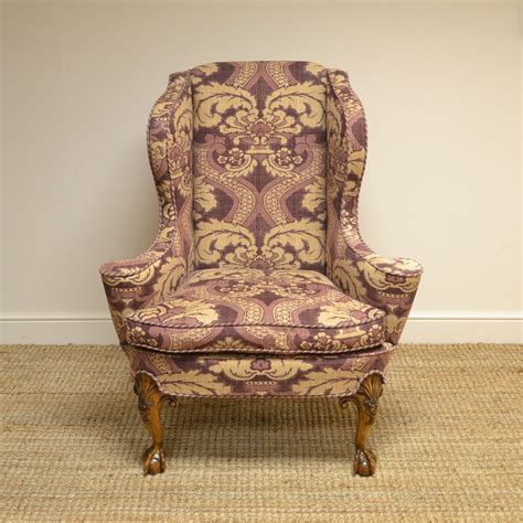 Comfortable Tall Wing Back Edwardian Antique Arm Chair Antiques World