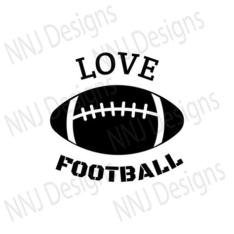 Love Football Svg Files Football Lace Sports Ball Clipart Etsy