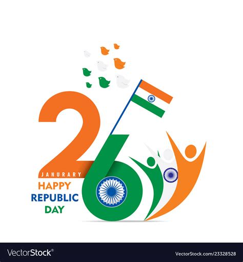 Happy Republic Day Of India Royalty Free Vector Image