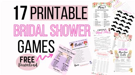 Printable Bridal Shower Games Bridal Shower 101