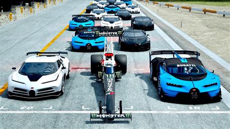 Top Fuel Dragster Vs Bugatti Hypercars Drag Race 20 Km Youtube