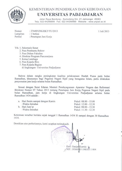 Bertambah lagi alasan memilih masuk kerja pukul 10.00 pagi: Penetapan Jam Kerja Selama Ramadhan 1434 H di Unpad ...