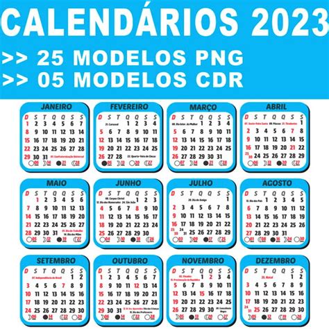 Modelos Calendários Png Calendário 2023 Corel Elo7