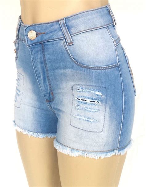 Short Jeans Feminino Cintura Alta Hot Pant Atacado Fabrica R 3290 Em Mercado Livre