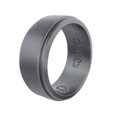 Qalo Mens Metallic Polished Step Edge Silicone Ring 2999 Tylers