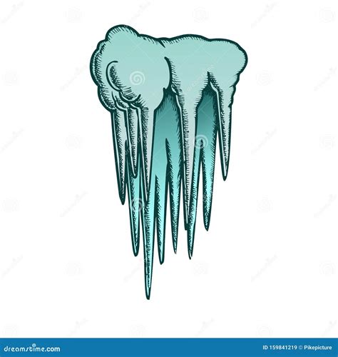 Stalactite Cave Ceiling Element Color Vector Stock Vector