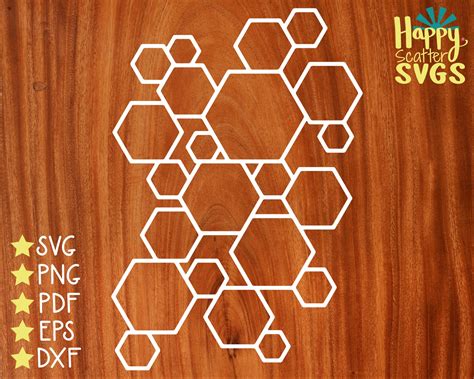 Linked Hexagons Svg Scrapbook Background Svg Honeycomb Svg Geometric