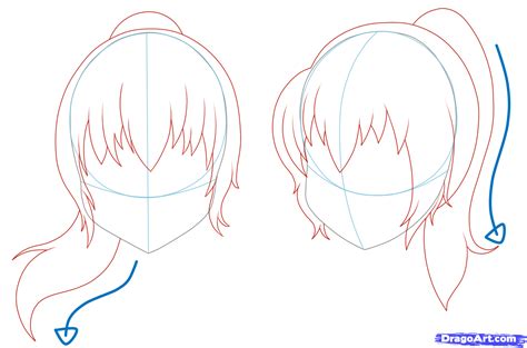 How To Draw Girl Hair Step By Step Anime Hair Anime